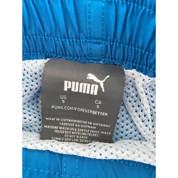 Puma Boys Neon Blue Swim Trunks Size 5 NWT - Picture 3 of 11